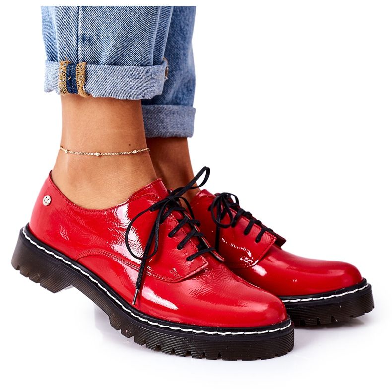 Women's Oxfords Maciejka 04087-08 Leather Shoes Red
