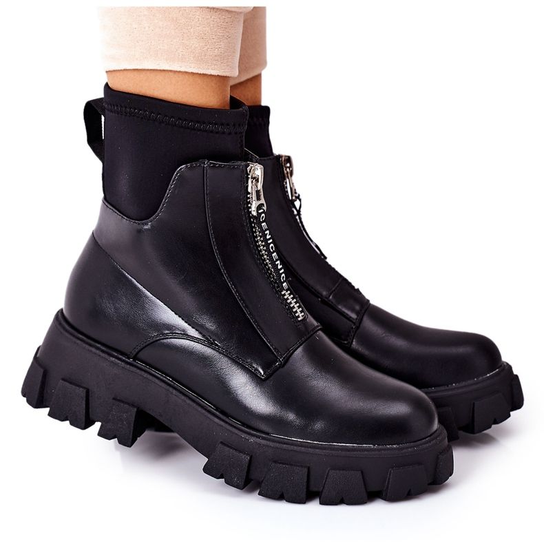 PS1 Women's Boots Workers With A Zipper Black Cheers
