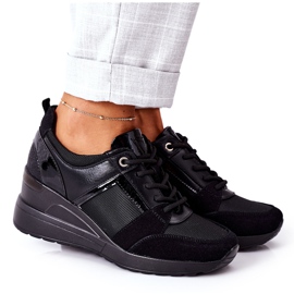 Wedge Sneakers Vinceza 10606 Black Wedge Sneakers Vinceza 10606 Black