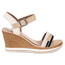 SHELOVET Wedge Sandals beige