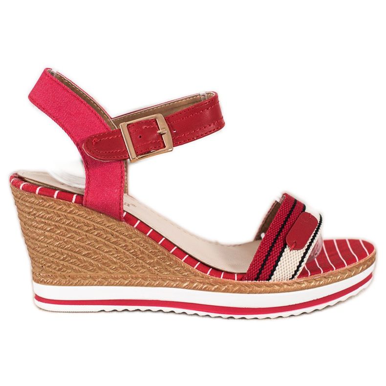 SHELOVET Wedge Sandals red