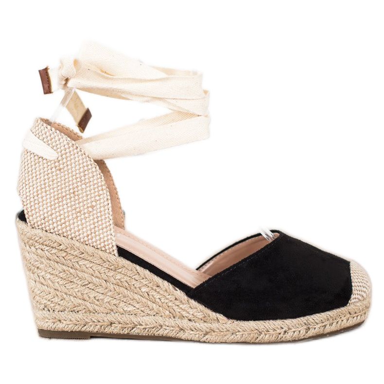 Cm Paris Knotted Espadrilles On Wedge beige black