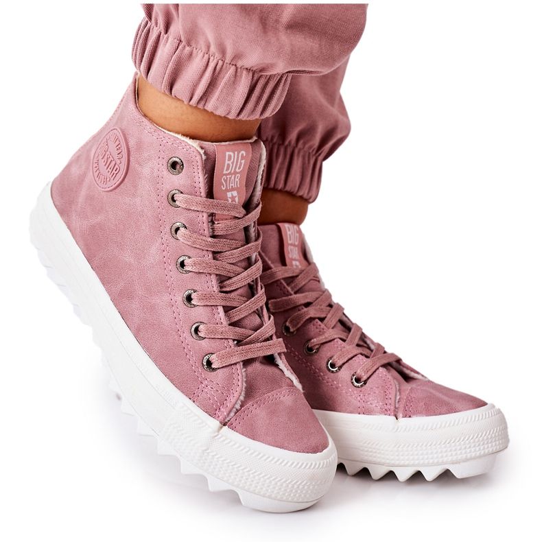 Women's Sneakers Big Star High Warm Pink EE274113