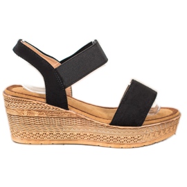 Queentina Light suede sandals black