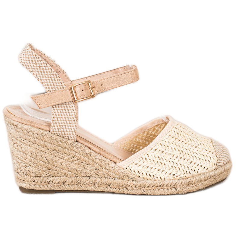 Sweet Shoes Openwork Espadrilles On The Wedge beige