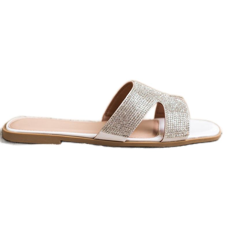 SHELOVET Slippers With Crystals white