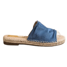 SHELOVET Classic Suede Slippers blue