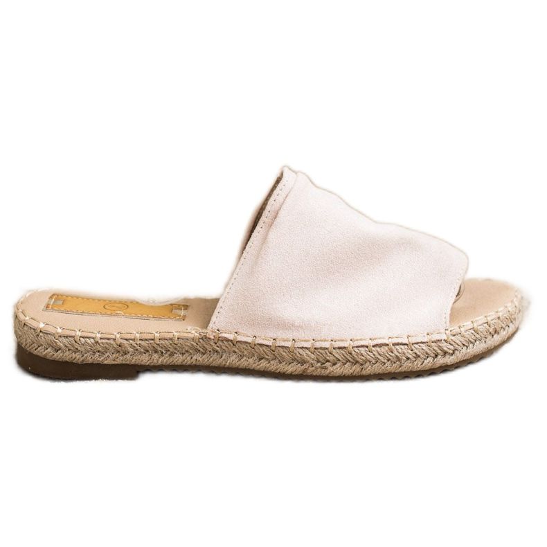 SHELOVET Classic Suede Slippers beige