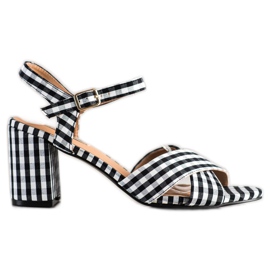 SHELOVET Fashionable Checkered Sandals black SHELOVET Fashionable Checkered Sandals black