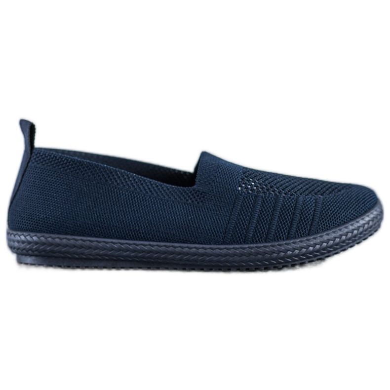 SHELOVET Openwork Slipons navy blue