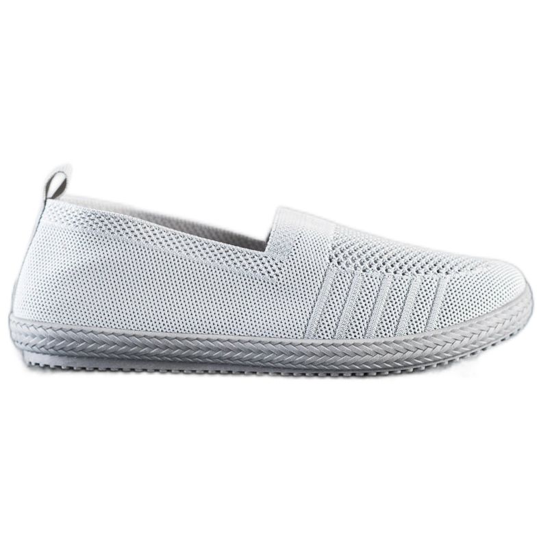 SHELOVET Openwork Slipons grey