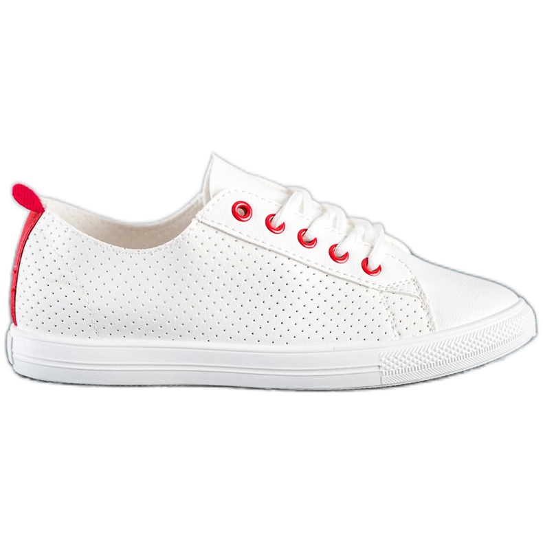 SHELOVET Openwork Sneakers With Eco Leather white