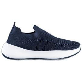 Renda Slip-on Sneakers With Crystals blue