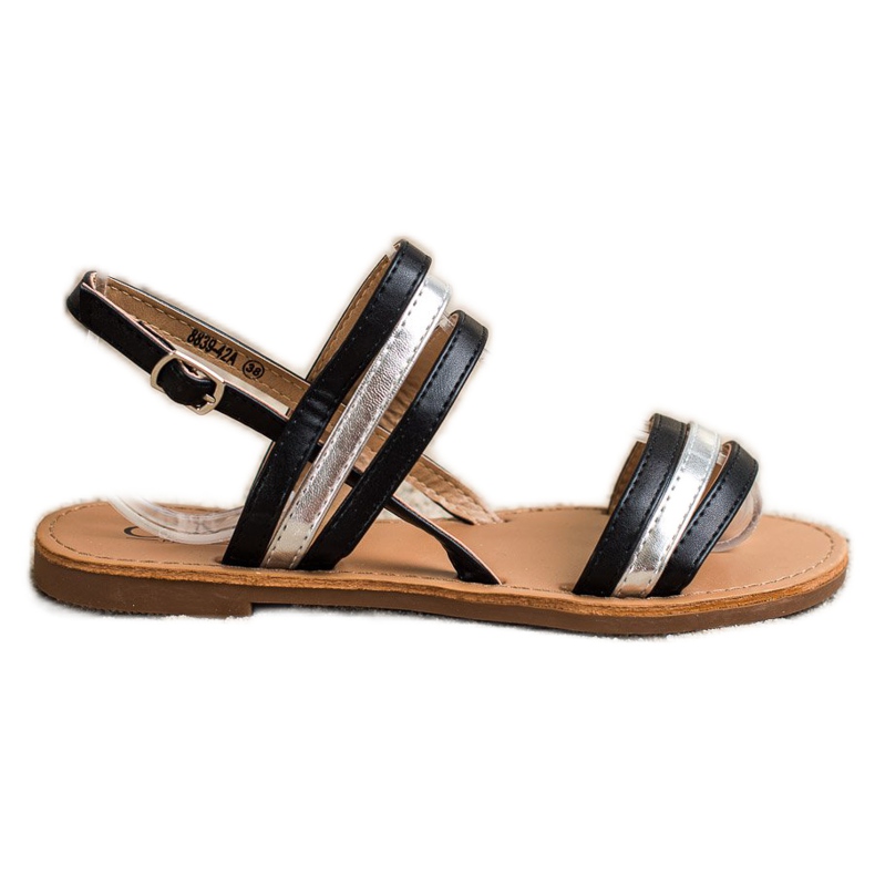 Cm Paris Flat Eco Leather Sandals black Cm Paris Flat Eco Leather Sandals black