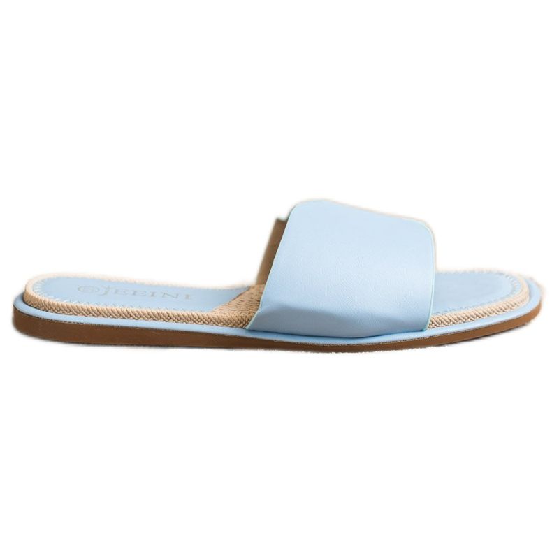 SHELOVET Elegant Eco Leather Slippers blue