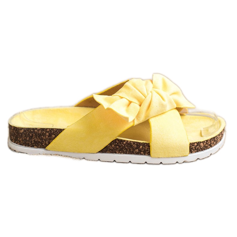 Ideal Shoes Fashionable Slippers yellow