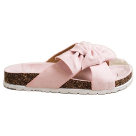 Ideal Shoes Fashionable Slippers pink
