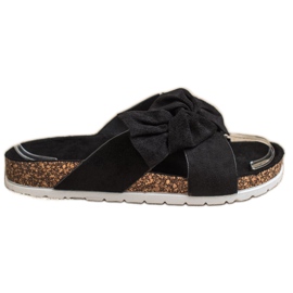 Ideal Shoes Fashionable Slippers black Ideal Shoes Fashionable Slippers black
