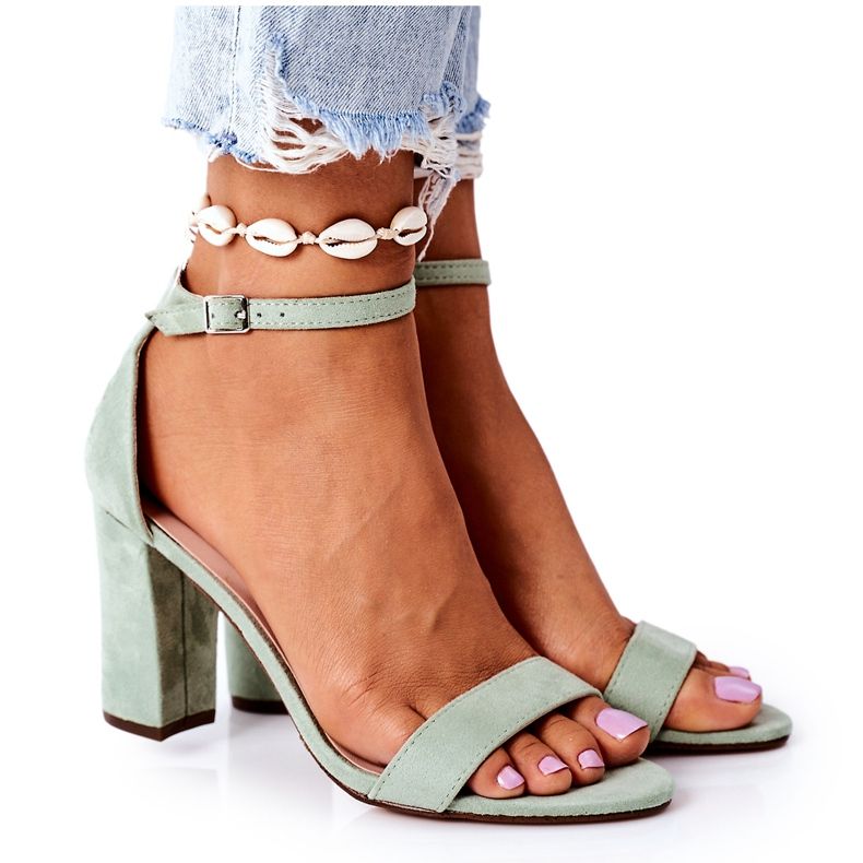 PS1 Green Suede Sandals On A Florence Green Bar