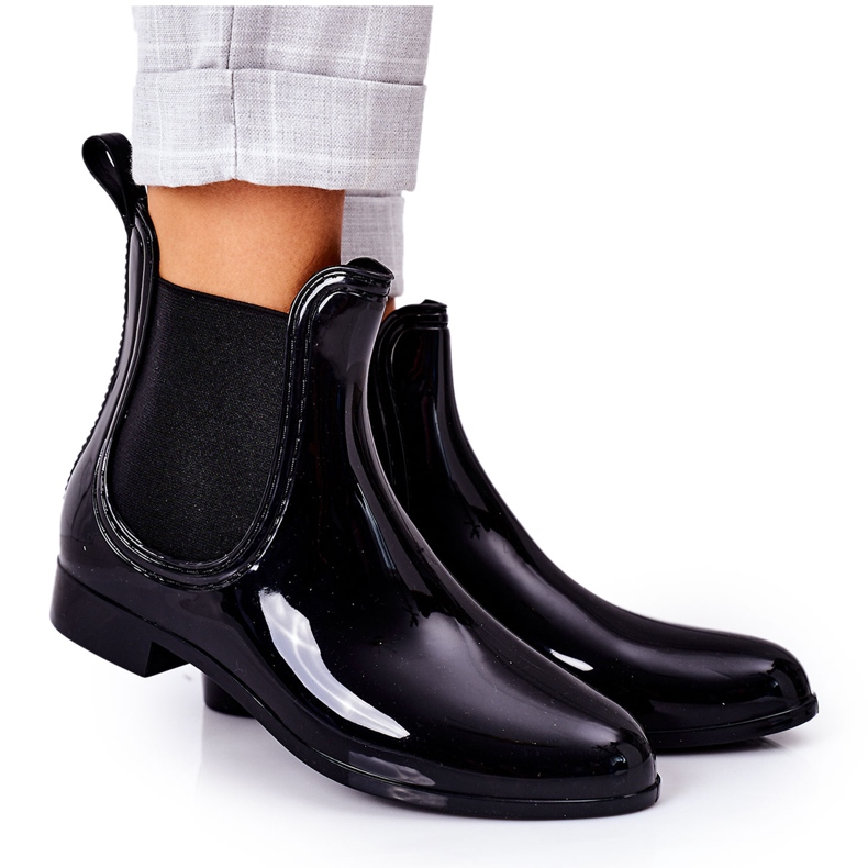 Umbrella Shiny Black Jodhpur Boots