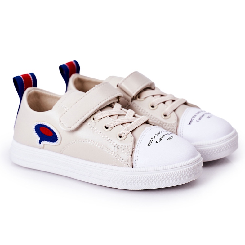 Apawwa Children's Beige Cartoon Velcro Sneakers Apawwa Children's Beige Cartoon Velcro Sneakers