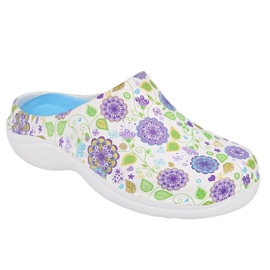 Befado women's shoes - flower 3 white / purple 154D103