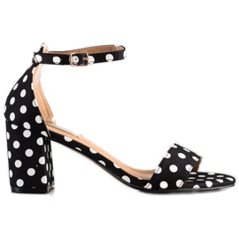 SHELOVET Stylish Sandals With Polka Dots black SHELOVET Stylish Sandals With Polka Dots black