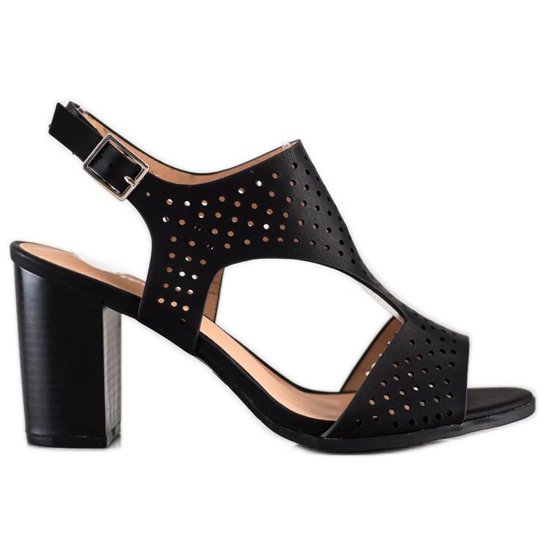 Renda Openwork Sandals With Eco Leather black