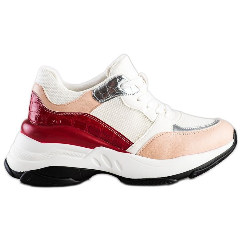 SHELOVET Stylish WHITE AND PINK Sneakers SHELOVET Stylish WHITE AND PINK Sneakers