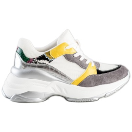 SHELOVET Stylish WHITE AND GRAY Sneakers