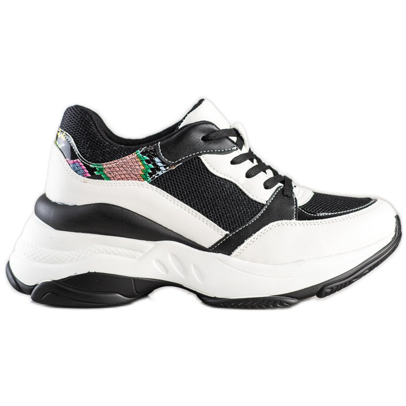 SHELOVET Stylish WHITE AND BLACK Sneakers