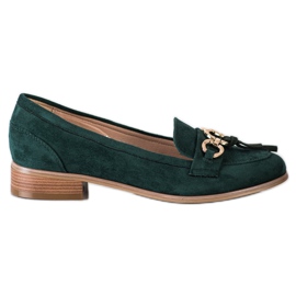 VINCEZA flat heel loafers green