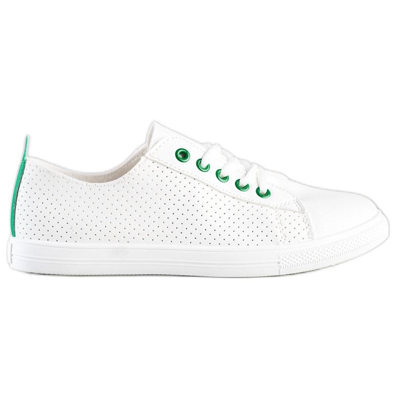 SHELOVET Openwork Sneakers With Eco Leather white