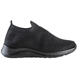 SHELOVET Sneakers With Crystals black