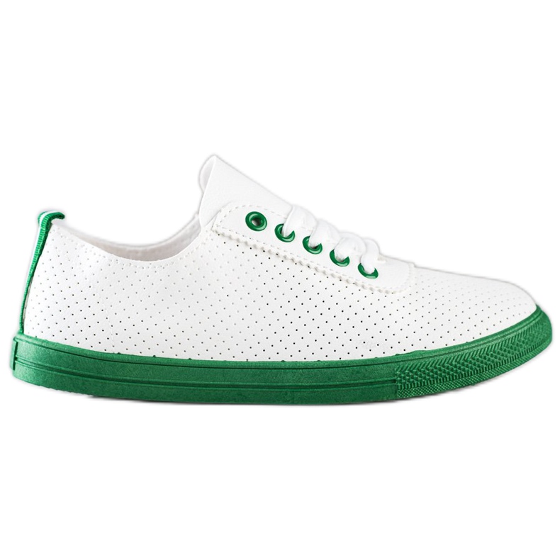 SHELOVET Openwork Sneakers On The Green Platform white