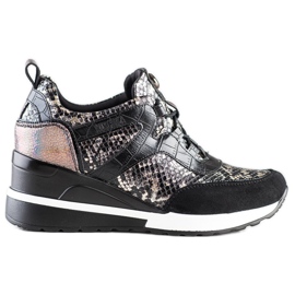 VINCEZA Wedge Sneakers black VINCEZA Wedge Sneakers black