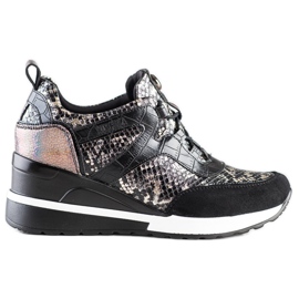 VINCEZA Wedge Sneakers black