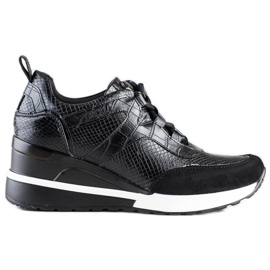 VINCEZA Wedge Sneakers black VINCEZA Wedge Sneakers black