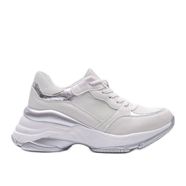 Silver sneakers with a thick Lydia sole white Silver sneakers with a thick Lydia sole white