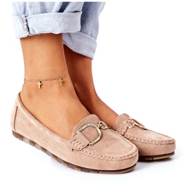 PS1 Women's Suede Loafers in Light Brown Downtown
