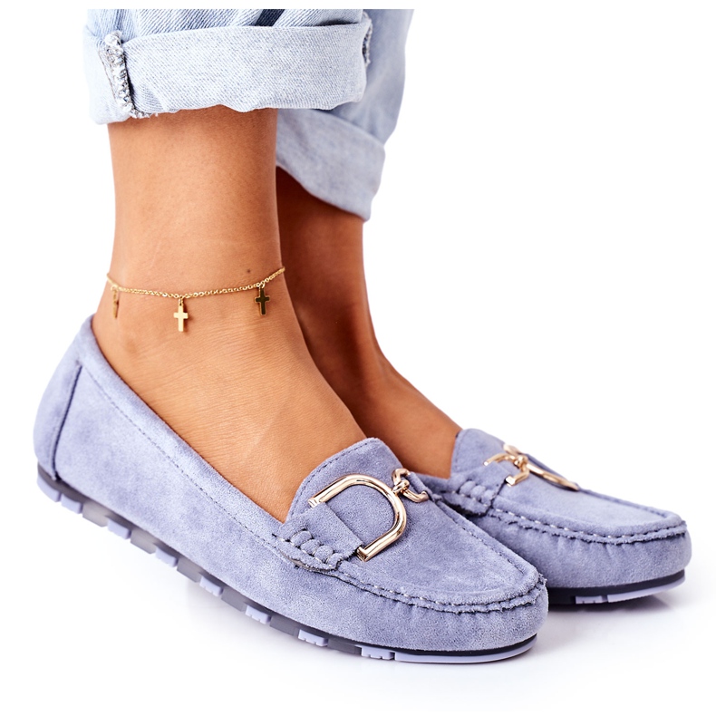 PS1 Women's Suede Loafers Blue Downtown