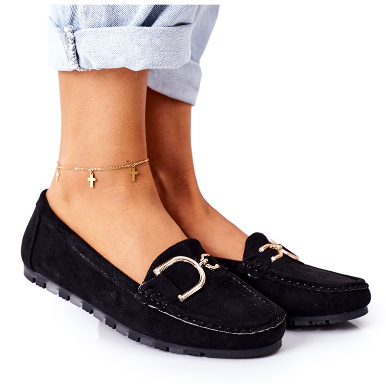 PS1 Women's Black Downtown Suede Loafers