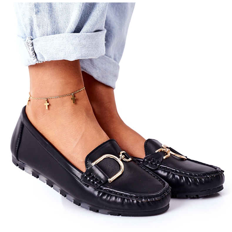PS1 Women's Black Downtown Black Leather Loafers PS1 Women's Black Downtown Black Leather Loafers