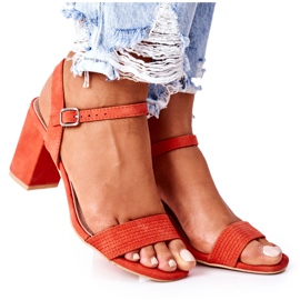 PS1 Suede Orange Vanessa Sandals On A Bar