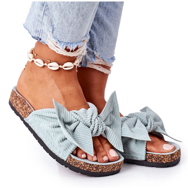 PS1 Corduroy Slippers With Mint Summertime Cork green