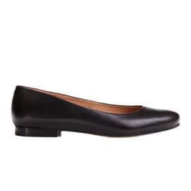 Marco Shoes Black grain leather ballerinas