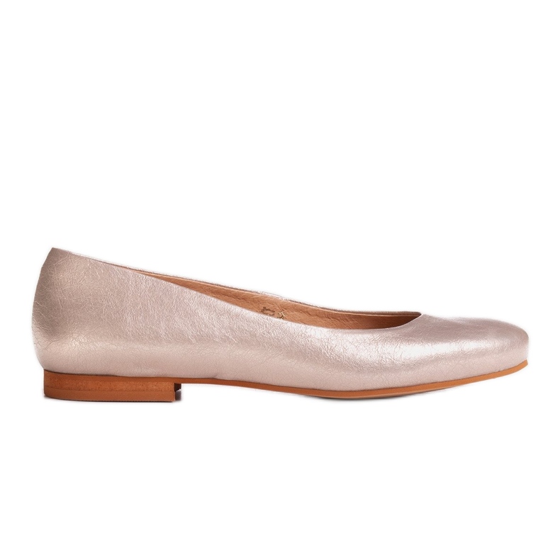Marco Shoes Natural platinum suede ballerinas golden