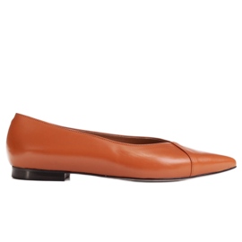 Marco Shoes Brown grain leather ballerinas Marco Shoes Brown grain leather ballerinas