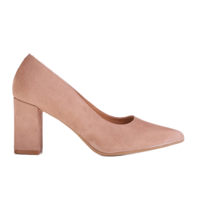 Marco Shoes Pumps made of beige chamois leather Marco Shoes Pumps made of beige chamois leather