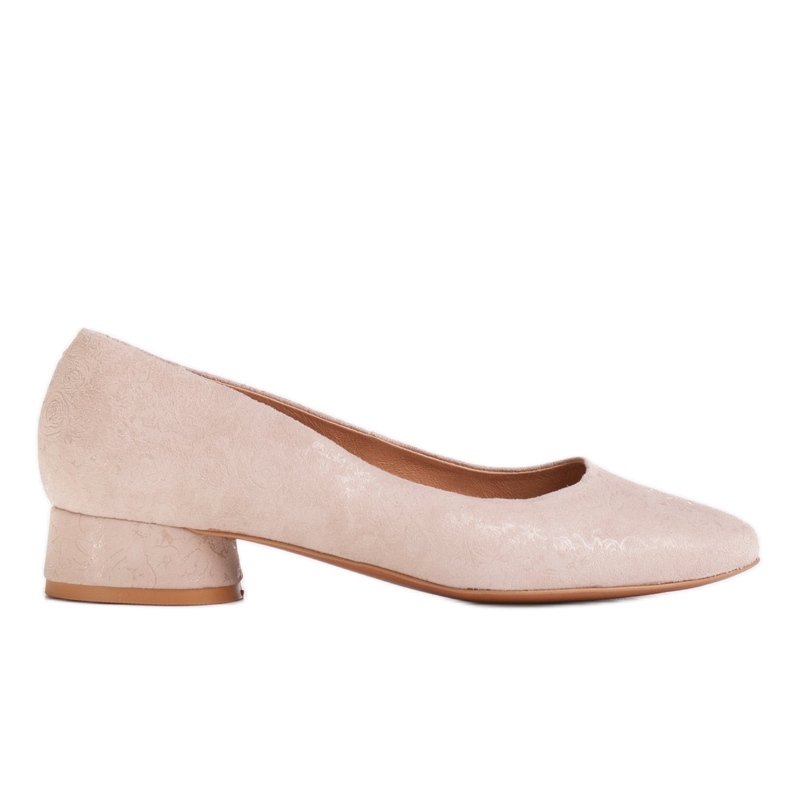 Marco Shoes Beige ballerinas with flower decorations Marco Shoes Beige ballerinas with flower decorations